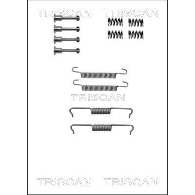 Снимка на Комплект принадлежности, челюсти за ръчна спирачка TRISCAN 8105 102602 за VW Transporter T5 Platform 1.9 TDI - 102 коня дизел