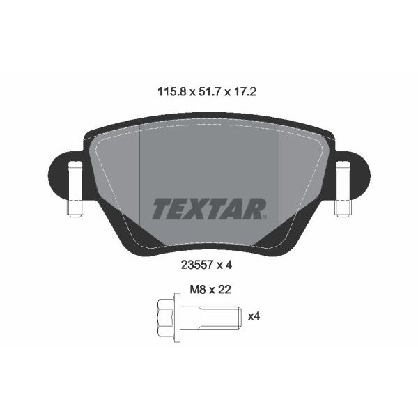 Снимка на Комплект принадлежности за спирачен апарат TEXTAR 82503500 за Jaguar S-Type Saloon (CCX) 4.2 V8 - 298 коня бензин