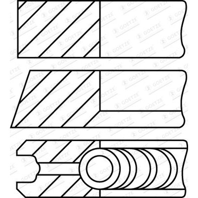 Снимка на Комплект сегменти GOETZE 08-181400-30 за Mercedes S-class Saloon (w124) 200 (124.020) - 109 коня бензин
