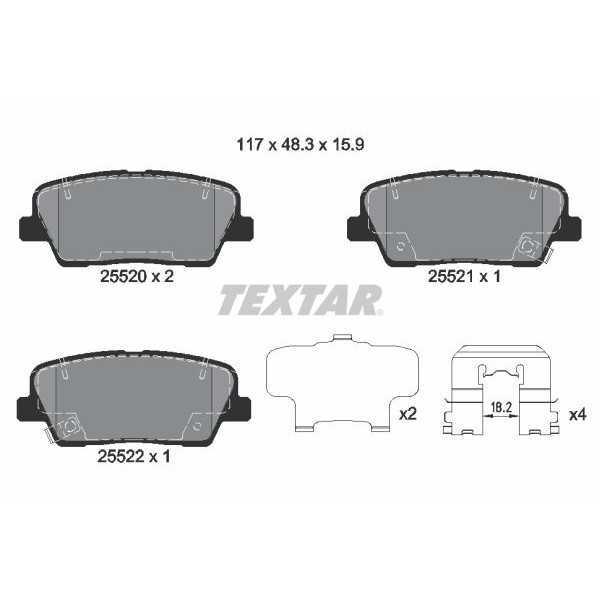 Снимка на Комплект спирачна челюст, ръчна спирачка TEXTAR 91070700 за Hyundai Matrix (FC) 1.8 - 122 коня бензин