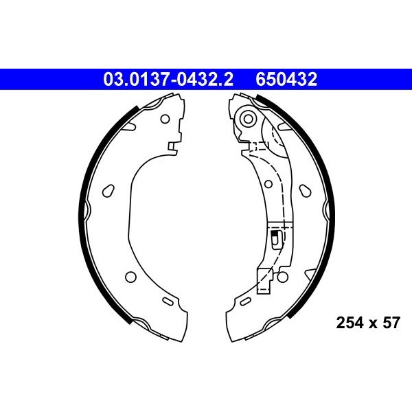 Снимка на Комплект спирачни челюсти ATE 03.0137-0432.2 за Peugeot Boxer Box (230L) 2.5 TDI - 107 коня дизел