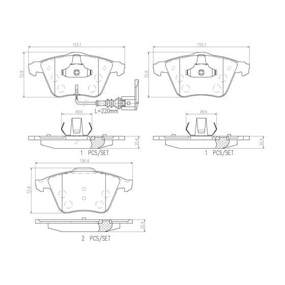Снимка на Комплект спирачни челюсти BREMBO ESSENTIAL LINE S 16 511 за Daihatsu Cuore MK6 L7 0.7 - 42 коня бензин