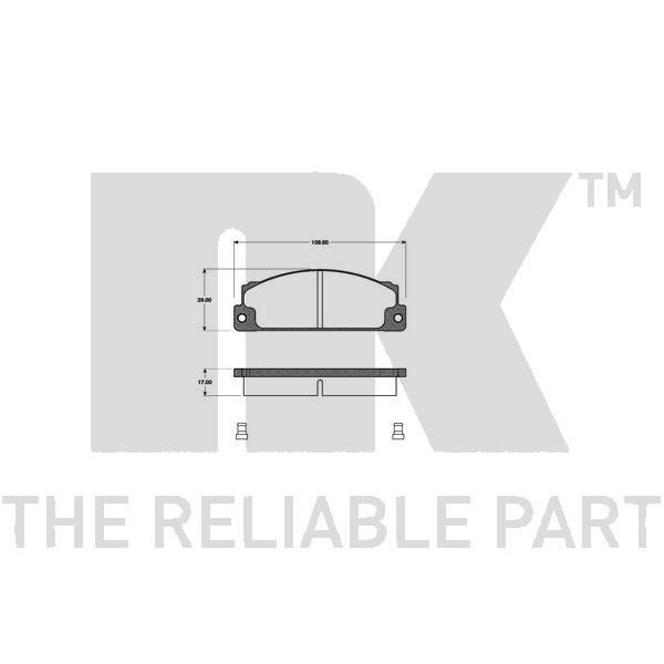 Снимка на Комплект спирачни челюсти NK 2799228 за Renault Express Box 1.4 (F40U, F40V) - 75 коня бензин