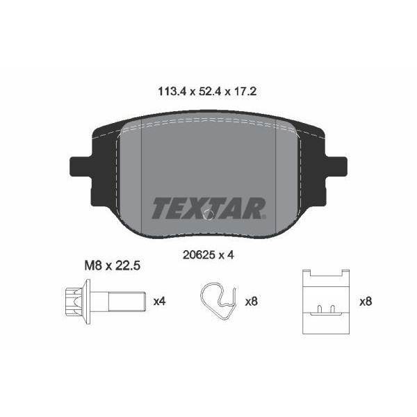 Снимка на Комплект спирачни челюсти TEXTAR 91053700 за Renault Clio 2 Box 1.2 (SB0A, SB0F, SB1K, SB2D) - 58 коня бензин