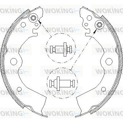 Снимка на Комплект спирачни челюсти WOKING Z4393.00 за Nissan Pulsar Saloon (N15) 1.6 SLX - 90 коня бензин