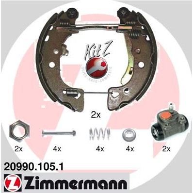 Снимка на Комплект спирачни челюсти ZIMMERMANN KIT Z 20990.105.1 за Citroen AX Hatchback ZA 15 D - 54 коня дизел