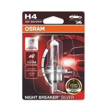Снимка на Крушка за фарове и халогени OSRAM NIGHT BREAKER® SILVER H4 64193NBS-01B