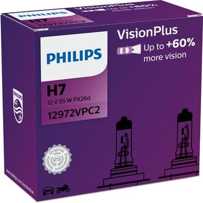 Снимка на Крушка за фарове и халогени PHILIPS VisionPlus H7 12972VPC2