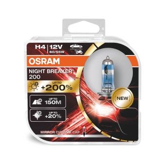 Снимка на Крушка с нагреваема жичка, главни фарове OSRAM NIGHT BREAKER® 200 H4 64193NB200-HCB