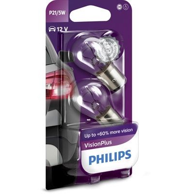 Снимка на Крушка за стоп светлини и габарити PHILIPS VisionPlus P21/5W Сферична лампа 12499VPB2 за Porsche Cayman (987) R 3.4 - 330 коня бензин