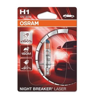 Снимка на Крушка за фарове и халогени OSRAM NIGHT BREAKER® LASER H1 64150NL-01B за Audi A6 Sedan (4A, C4) 2.6 - 150 коня бензин