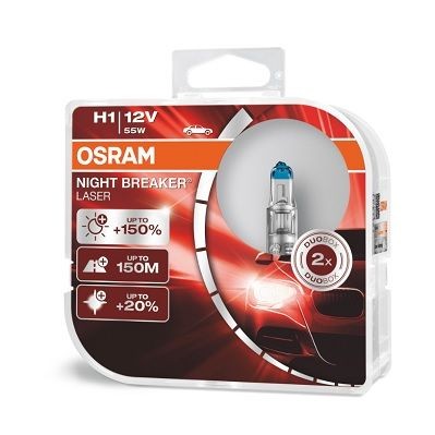 Снимка на Крушка за фарове и халогени OSRAM NIGHT BREAKER® LASER H1 64150NL-HCB за Renault Megane 1 (BA0-1) 1.4 Eco (BA0T) - 71 коня бензин