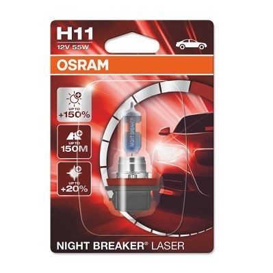 Снимка на Крушка за фарове и халогени OSRAM NIGHT BREAKER® LASER H11 64211NL-01B за Mercedes E-class Estate (s211) E 200 CDI (211.207) - 136 коня дизел