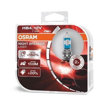Снимка на Крушка за фарове и халогени OSRAM NIGHT BREAKER® LASER HB4 9006NL-HCB за Toyota Echo (P1) 1.3 (NCP10, SCP12_) - 86 коня бензин