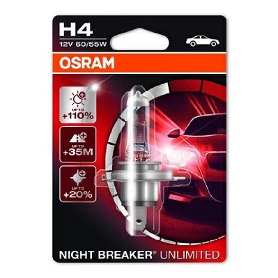 Снимка на Крушка за фарове и халогени OSRAM NIGHT BREAKER UNLIMITED H4 64193NBU-01B за мотор Honda CBR CBR 1000 F (SC24) - 98 коня бензин