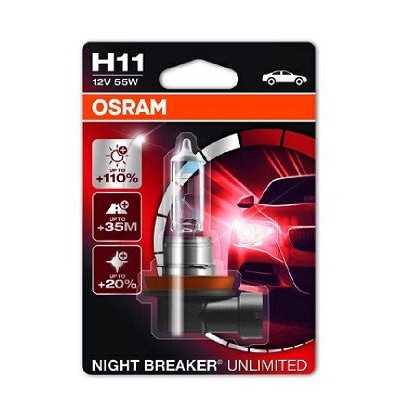 Снимка на Крушка за фарове и халогени OSRAM NIGHT BREAKER UNLIMITED H11 64211NBU-01B за BMW 3 Sedan E46 318 d - 116 коня дизел