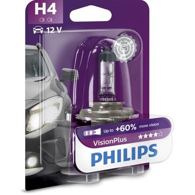Снимка на Крушка за фарове и халогени PHILIPS VisionPlus H4 12342VPB1 за Mercedes E-class (w124) 200 E (124.021) - 122 коня бензин