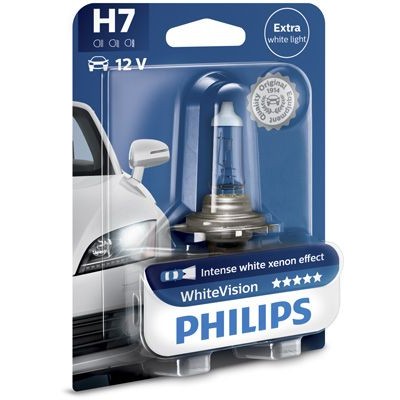 Снимка на Крушка за фарове и халогени PHILIPS WhiteVision H7 12972WHVB1 за Audi A3 (8L1) 1.6 - 102 коня бензин