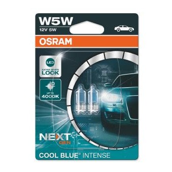 Снимка на Крушка с нагреваема жичка, светлини за парк/позициониране OSRAM COOL BLUE® INTENSE (Next Gen) W5W 2825CBN-02B за Audi A6 Avant (4B, C5) 2.4 - 170 коня бензин