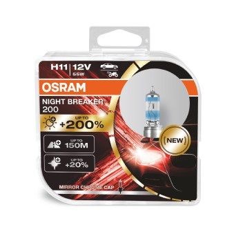 Снимка на Крушка с нагреваема жичка, фар за мъгла OSRAM NIGHT BREAKER® 200 H11 64211NB200-HCB за Mazda 6 Sport (GH) 1.8 MZR - 120 коня бензин
