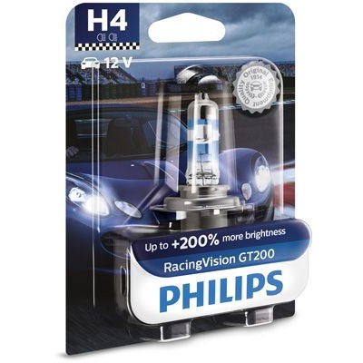 Снимка на Крушка с нагреваема жичка, фар за мъгла PHILIPS RacingVision GT200 H4 12342RGTB1 за Audi A4 Sedan (8D2, B5) 1.8 - 125 коня бензин