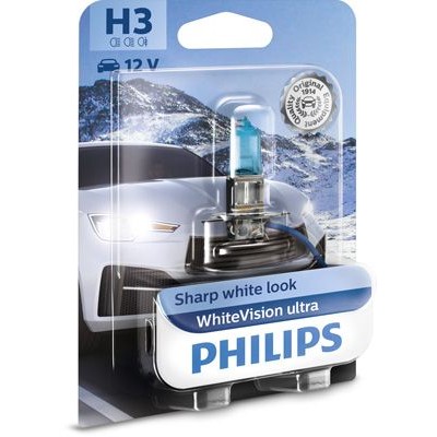 Снимка на Крушка с нагреваема жичка, фар за мъгла PHILIPS WhiteVision ultra H3 12336WVUB1 за Audi A8 Limousine (4D2, 4D8) 4.2 quattro - 310 коня бензин