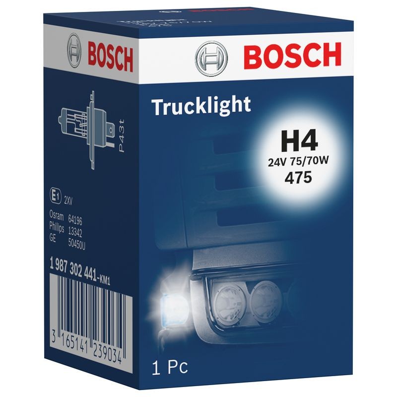 Снимка на Крушка с нагреваема жичка BOSCH Pure Light WS H4 1 987 302 441 за камион Iveco Eurotrakker MP 720 E 37 WT - 370 коня дизел