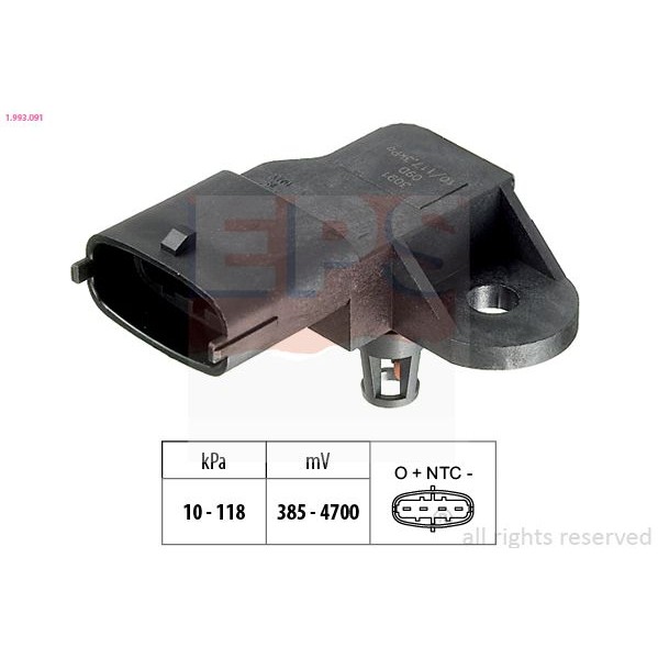 Снимка на Мап сензор EPS Made in Italy - OE Equivalent 1.993.090 за Audi A5 (8T3) 3.2 FSI quattro - 265 коня бензин