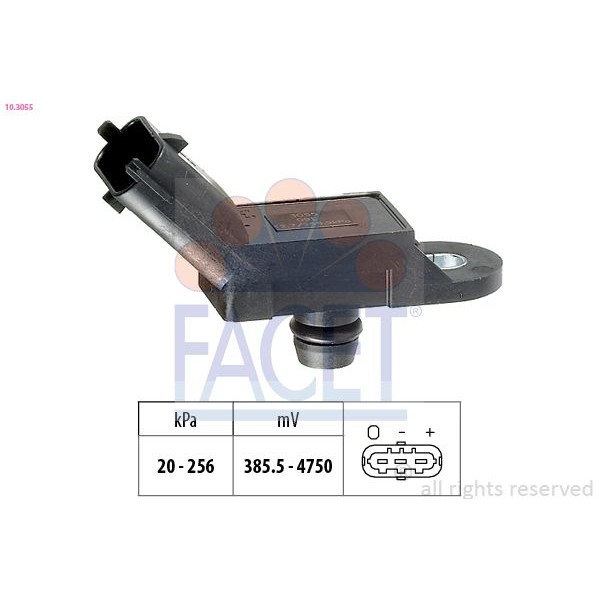 Снимка на Мап сензор FACET Made in Italy - OE Equivalent 10.3055 за Fiat Punto 188 1.9 JTD - 86 коня дизел