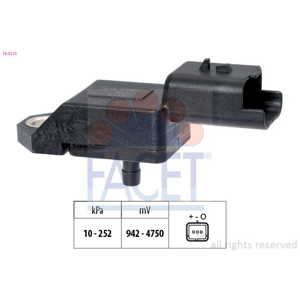 Снимка на Мап сензор FACET Made in Italy - OE Equivalent 10.3112 за Audi TT (8J3) 1.8 TFSI - 160 коня бензин