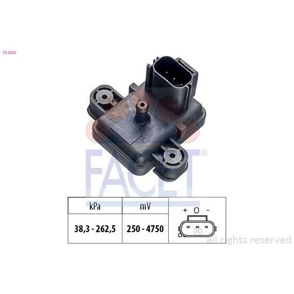 Снимка на Мап сензор FACET Made in Italy - OE Equivalent 10.3355 за Ford Transit BUS (FD,FB,FS,FZ,FC) 2.4 TDE (F_C_, F_B_, F_A_) - 125 коня дизел