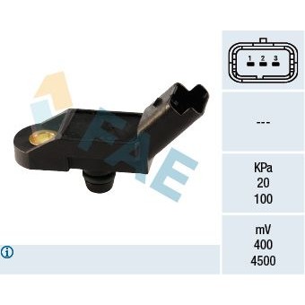 Снимка на Мап сензор FAE черен 15009 за Peugeot 306 Hatchback 1.4 - 75 коня бензин
