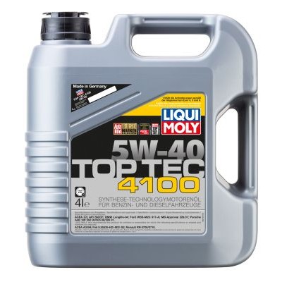 Снимка на Моторно масло LIQUI MOLY Top Tec 4100 5W-40 20697 за VW Passat 2 (B2,32B) 2.0 - 115 коня бензин