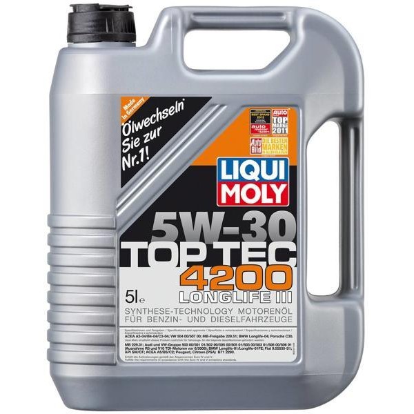 Снимка на Моторно масло LIQUI MOLY Top Tec 4200 5W-30 3715 за VW Tiguan (5N) 2.0 TDI - 110 коня дизел