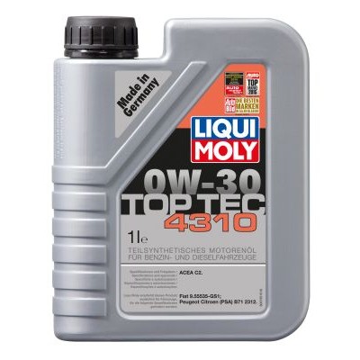 Снимка на Моторно масло LIQUI MOLY Top Tec 4310 0W-30 3735 за Porsche Boxster (986) 2.7 - 228 коня бензин