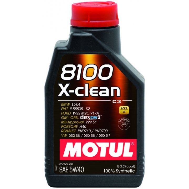 Снимка на Моторно масло MOTUL 8100 X-CLEAN 5W40 5W40 102786 за камион MAN TGX 26.480 FNHLS - 480 коня дизел