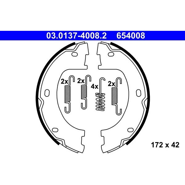 Снимка на Накладки за ръчна спирачка ATE 03.0137-4008.2 за Mercedes Sprinter 5-t Box (906) 514 CDI 4x4 (906.653, 906.655, 906.657) - 143 коня дизел