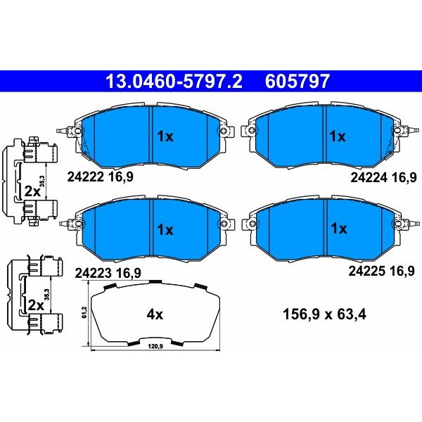 Снимка на Накладки ATE 13.0460-5797.2 за Subaru Legacy 4 Wagon (B13) 3.0 R AWD (BPE) - 245 коня бензин
