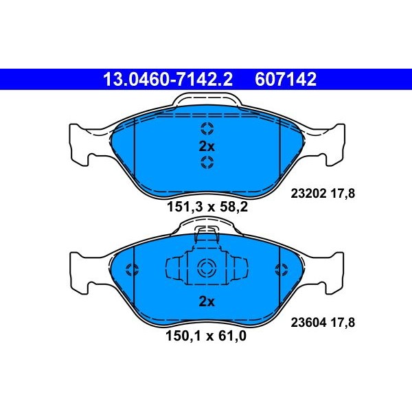 Снимка на Накладки ATE 13.0460-7142.2 за Ford Fiesta 4 (ja,jb) 1.25 i 16V - 75 коня бензин