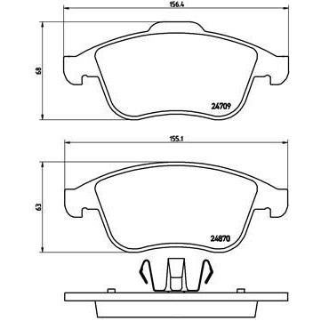 Снимка на Накладки BREMBO DIRECTIONAL BRAKE PADS P 68 050 за Dacia Duster 2 1.6 SCe 115 LPG (HMM1) - 109 коня Бензин/Автогаз(LPG)
