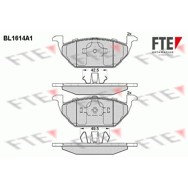 Снимка на Накладки FTE 9010249 за Audi A1 (8X1) 1.4 TFSI - 140 коня бензин