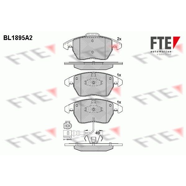 Снимка на Накладки FTE 9010483 за Audi A1 (8X1) 1.4 TFSI - 140 коня бензин