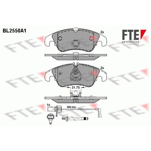Снимка на Накладки FTE 9010803 за Audi A4 Sedan (8K2, B8) 2.0 TFSI quattro - 220 коня бензин