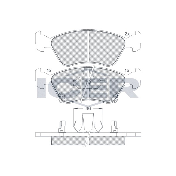 Снимка на Накладки ICER 181235 за Toyota Avensis Liftback (T22) 1.6 VVT-i (ZZT220_, ZZT220R) - 110 коня бензин