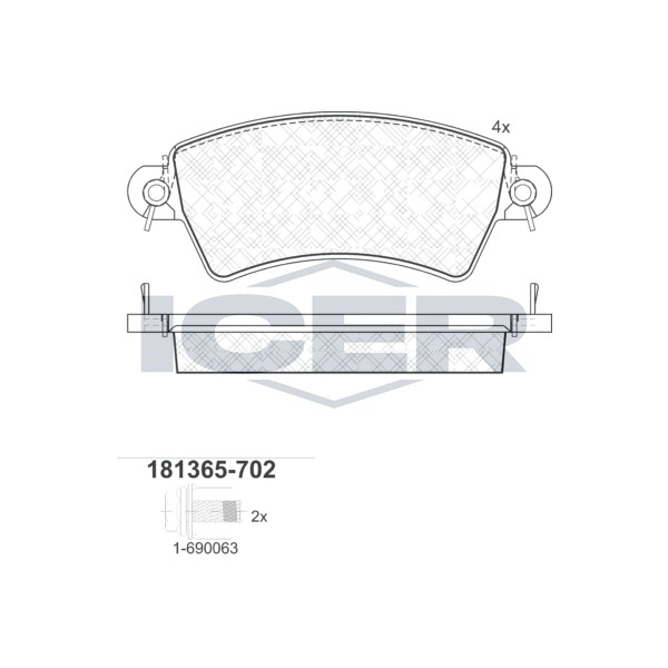 Снимка на Накладки ICER 181365-702 за Peugeot 206 Hatchback 2.0 S16 - 135 коня бензин