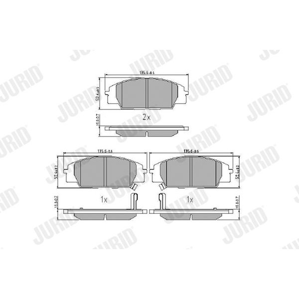 Снимка на Накладки JURID 572310J за Nissan Almera Hatchback (N16) 1.5 - 98 коня бензин