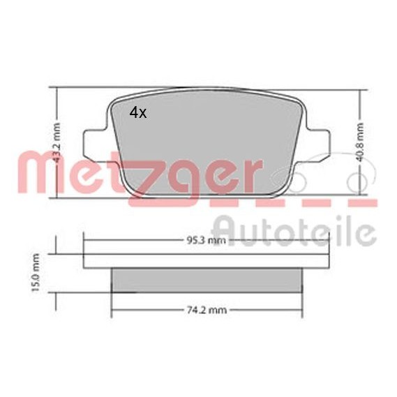 Снимка на Накладки METZGER 1170058 за Ford Galaxy 2.0 TDCi - 163 коня дизел