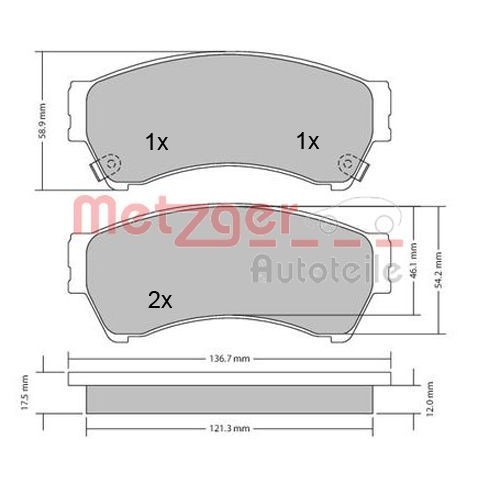 Снимка на Накладки METZGER 1170270 за Mazda 6 Hatchback (GH) 2.0 MZR-CD (GH14) - 140 коня дизел