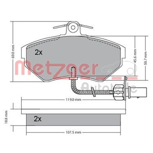 Снимка на Накладки METZGER GREENPARTS 1170082 за Audi A4 Sedan (8EC, B7) 2.0 TDI - 163 коня дизел
