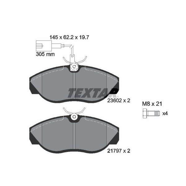 Снимка на Накладки TEXTAR 2474301 за Audi A5 Sportback (8TA) 3.0 TFSI quattro - 272 коня бензин